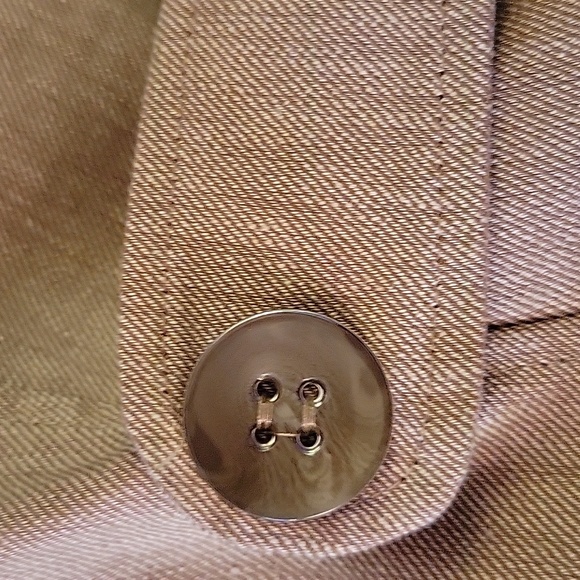 New York & Co tan Vneck dress puff sleeve fit waist A-line maxi pockets L New… - Picture 11 of 11